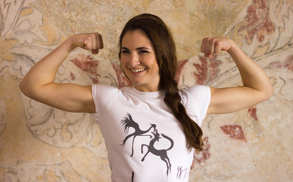 T-Shirt, Black on White