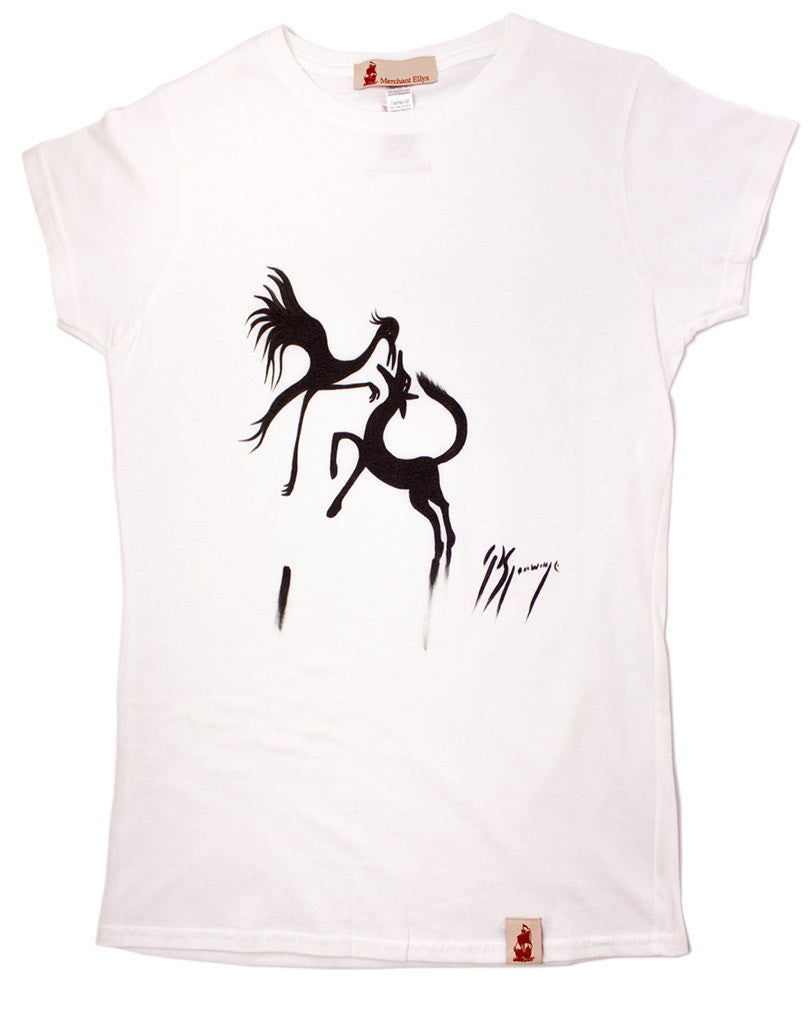 T-Shirt, Black on White