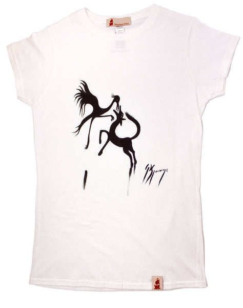 T-Shirt, Black on White