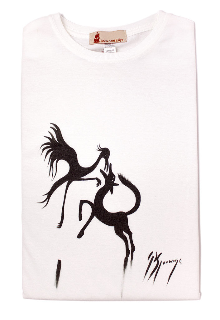 T-Shirt, Black on White