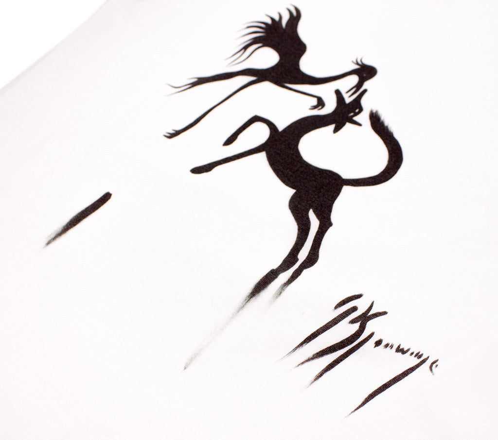 T-Shirt, Black on White