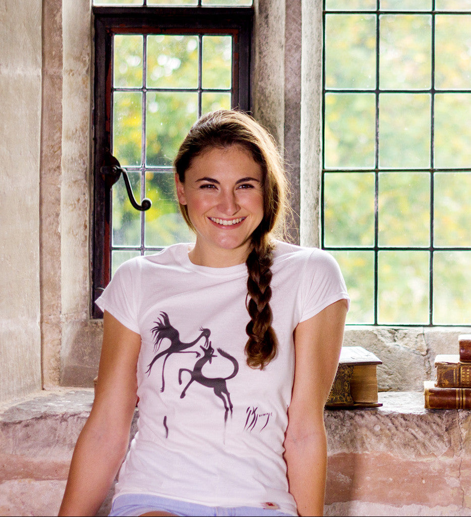 T-Shirt, Black on White