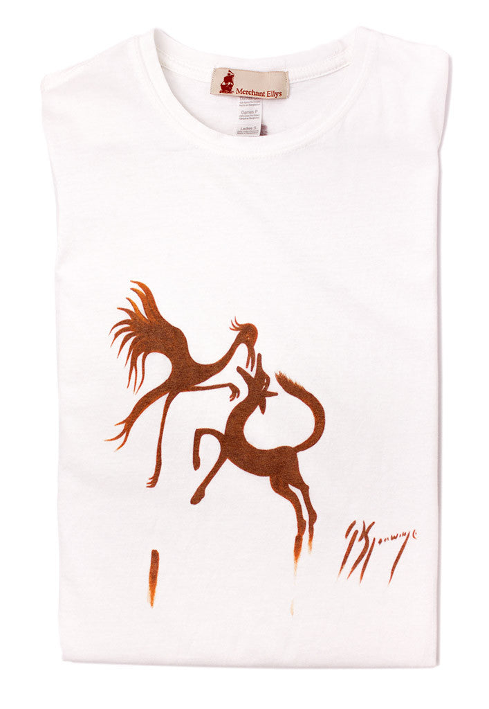 T-Shirt, Red Ochre on White