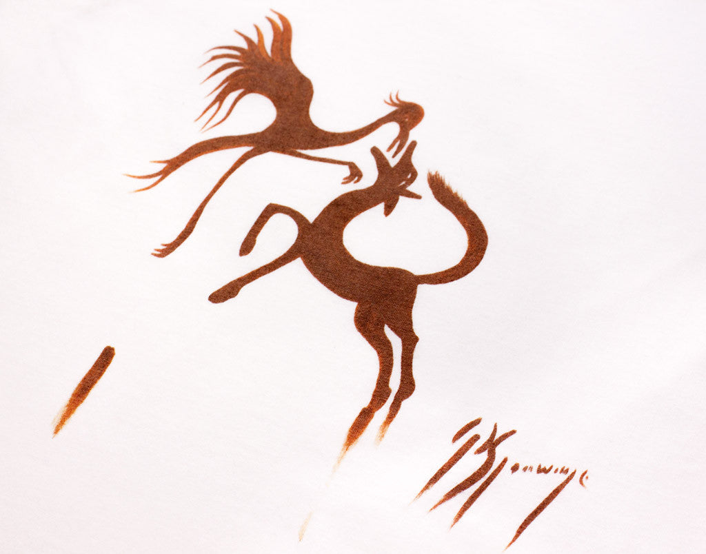 T-Shirt, Red Ochre on White